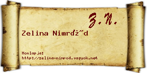Zelina Nimród névjegykártya